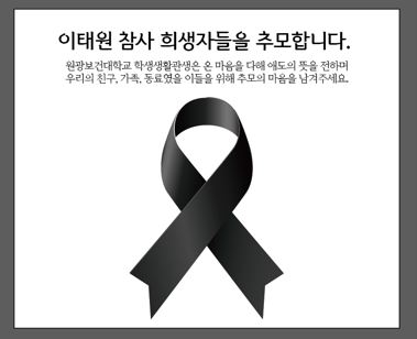 이태원참사 희생자들을 추모합니다. 첨부 이미지